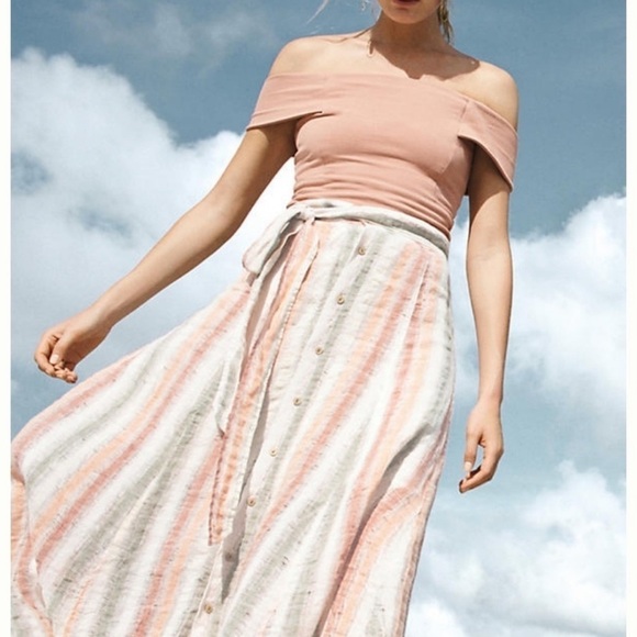 ANTHROPOLOGIE Pink Blush Off the Shoulder Top - Picture 1 of 11